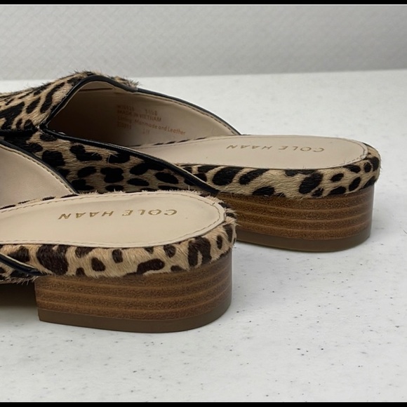 Cole Haan Piper Leopard Print Calf Hair Mules - Picture 9 of 11